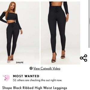 Shape Black Ribbed High Waist Leggings